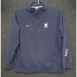 VTG Authentic Nike Mens Navy Midshipmen 1/4 Zip Pullover Sweatshirt XXL Blue